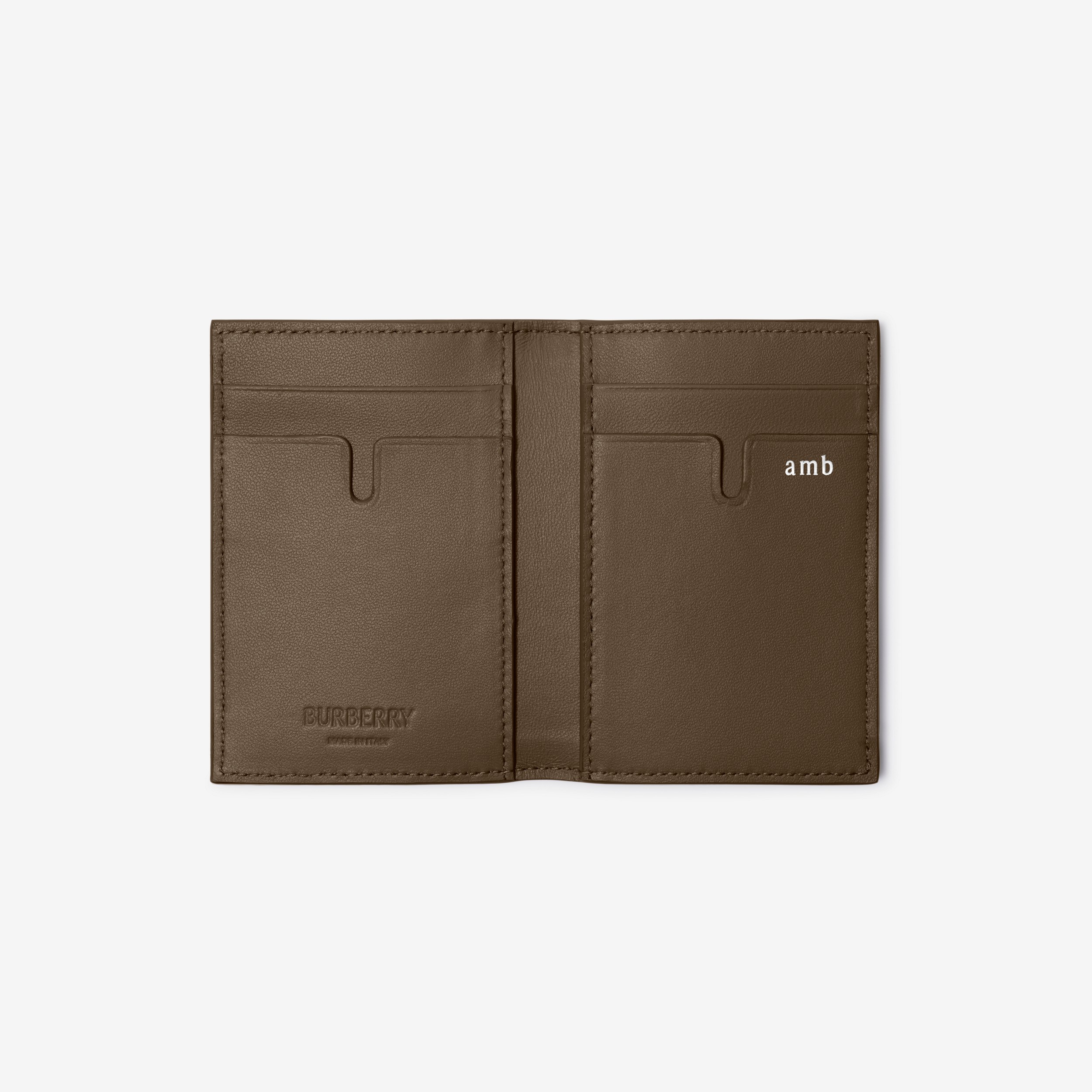 Check Folding Card Case in Sand - Men